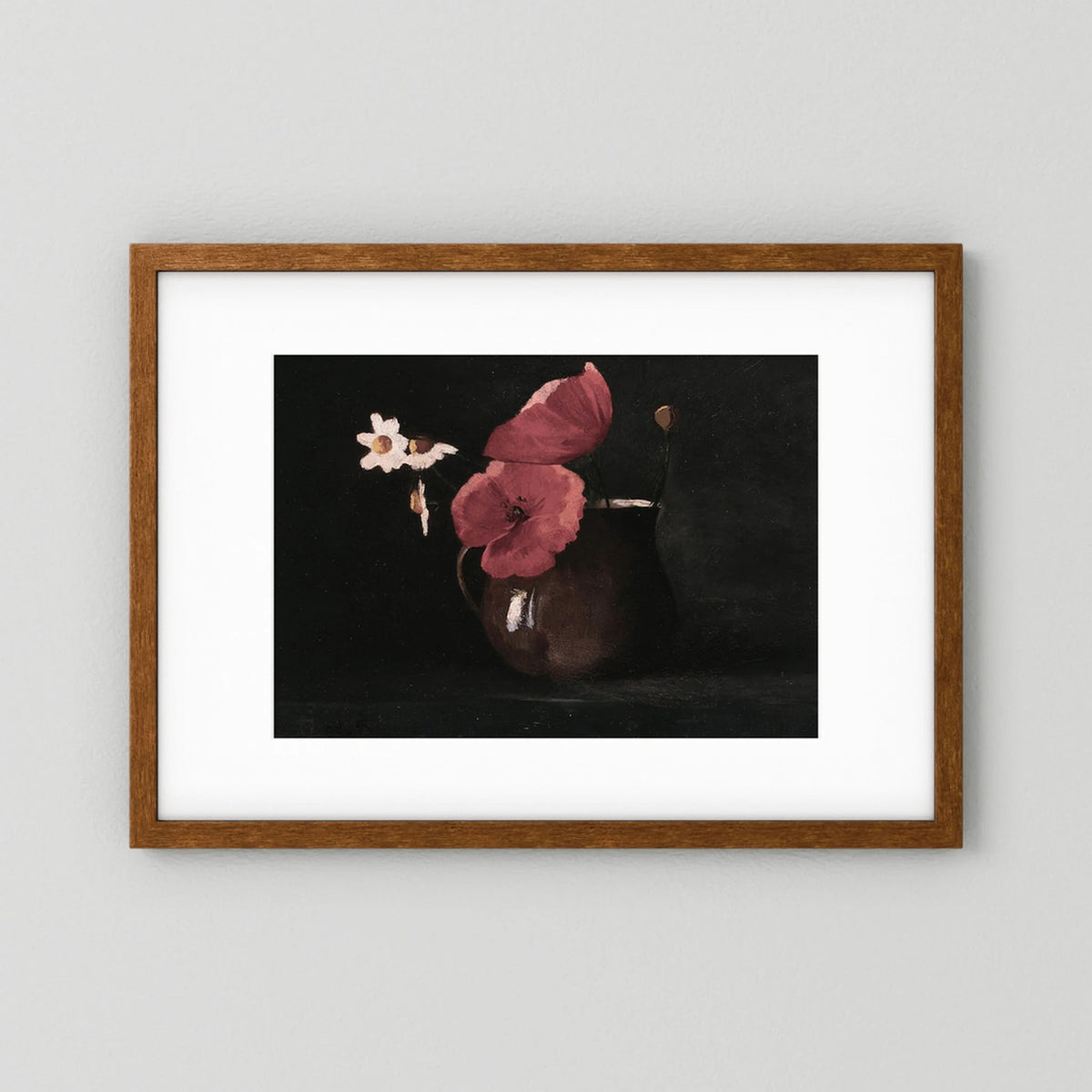Vintage Red Poppy Still Life Art Print