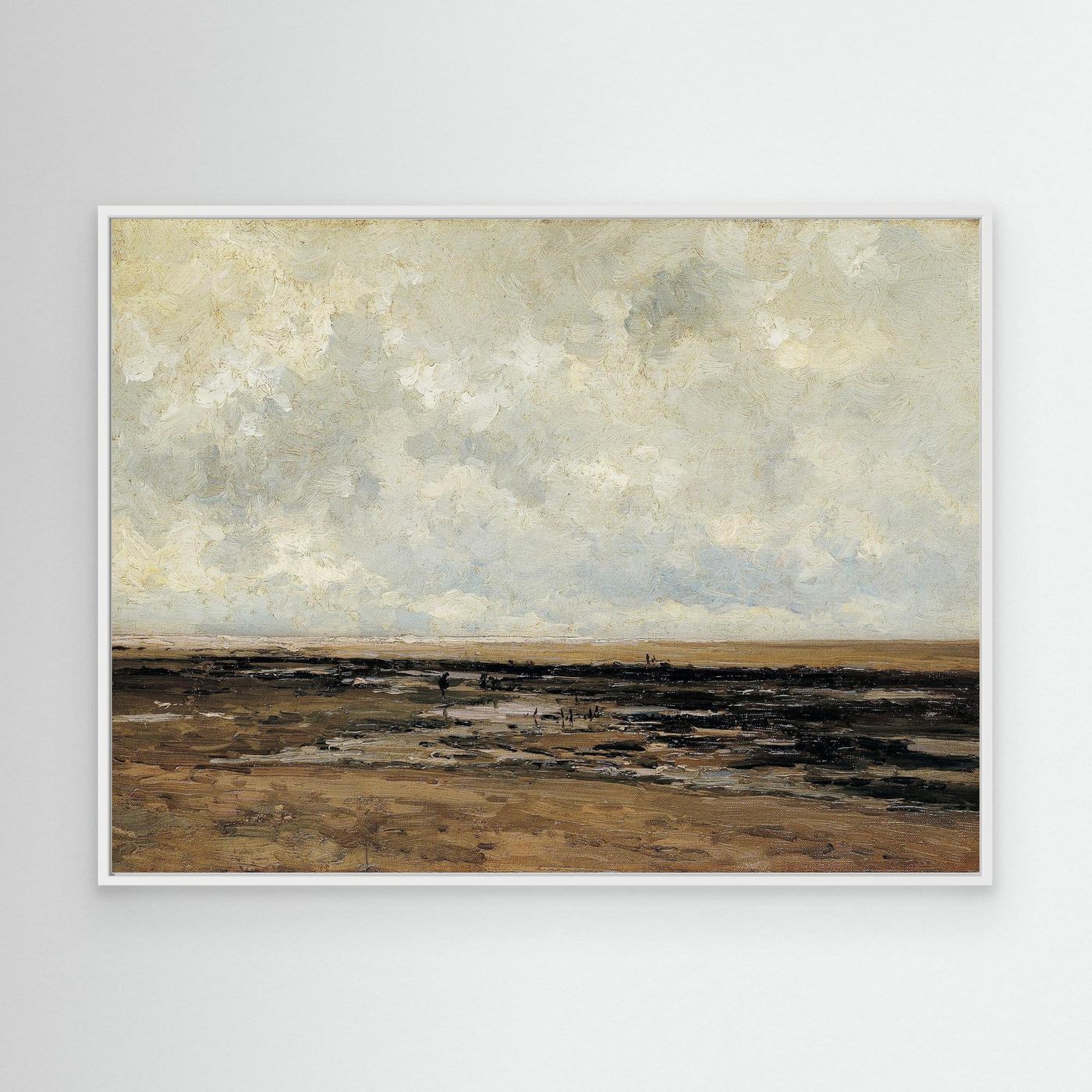 Neutral Landscape Canvas Wall Art | Serene Minimal Landscape for Modern Home Decor White