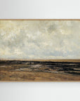 Neutral Landscape Canvas Wall Art | Serene Minimal Landscape for Modern Home Decor Oak