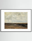 Neutral Landscape Art Print | Serene Minimal Landscape for Modern Home Decor Black Wood White
