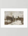 Vintage Snowy Village Art Print