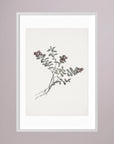 Red Berry Botanical Study Vintage Wall Art Print White Wood White