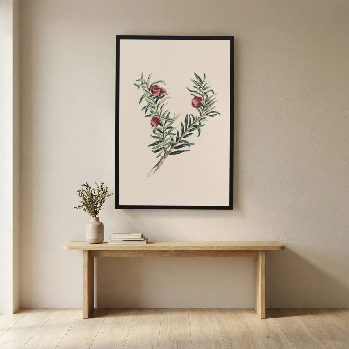 Vintage Red Berry Botanical Art Print