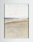 Neutral Coastal Landscape Canvas Wall Art | Serene Beach & Ocean Painting