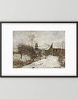 Vintage Snowy Village Art Print