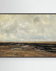 Neutral Landscape Canvas Wall Art | Serene Minimal Landscape for Modern Home Decor Black