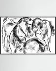Black & White Horse Sketch Canvas Wall Art | Vintage Equestrian Drawing