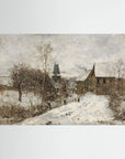 Vintage Snowy Village Art Print