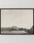 Neutral Lake Landscape Canvas Wall Art | Serene Water View Nature Artwork