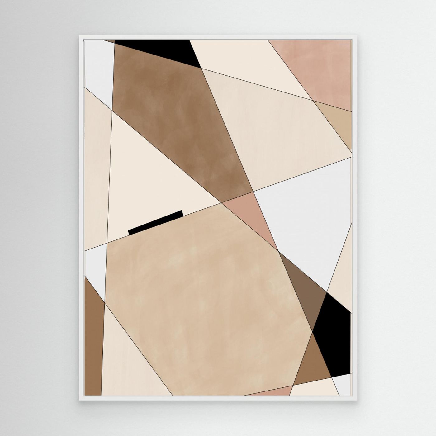 Geometric Beige art No.1 by Elena Ristova