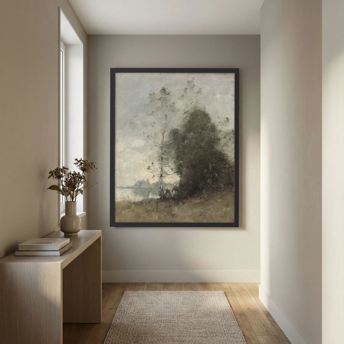 Atmospheric Tree Landscape Vintage Wall Art Print