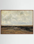 Neutral Landscape Art Print | Serene Minimal Landscape for Modern Home Decor Oak Dark No border