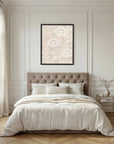 Blush Rose Wallpaper Pattern Vintage Wall Art Print