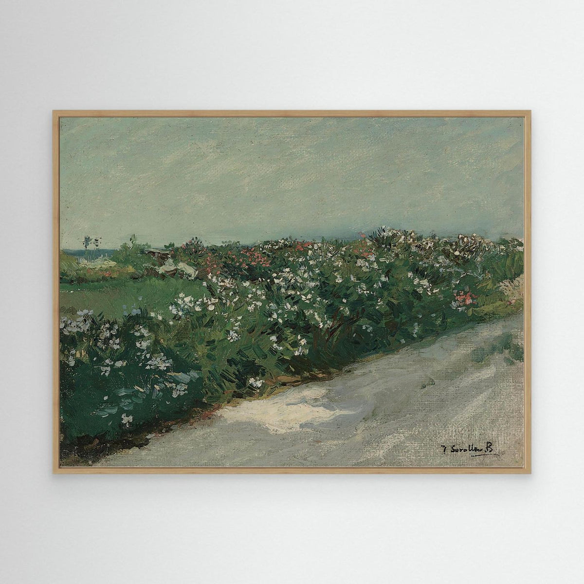 Countryside Road with Flowers | Canvas