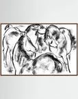 Black & White Horse Sketch Canvas Wall Art | Vintage Equestrian Drawing