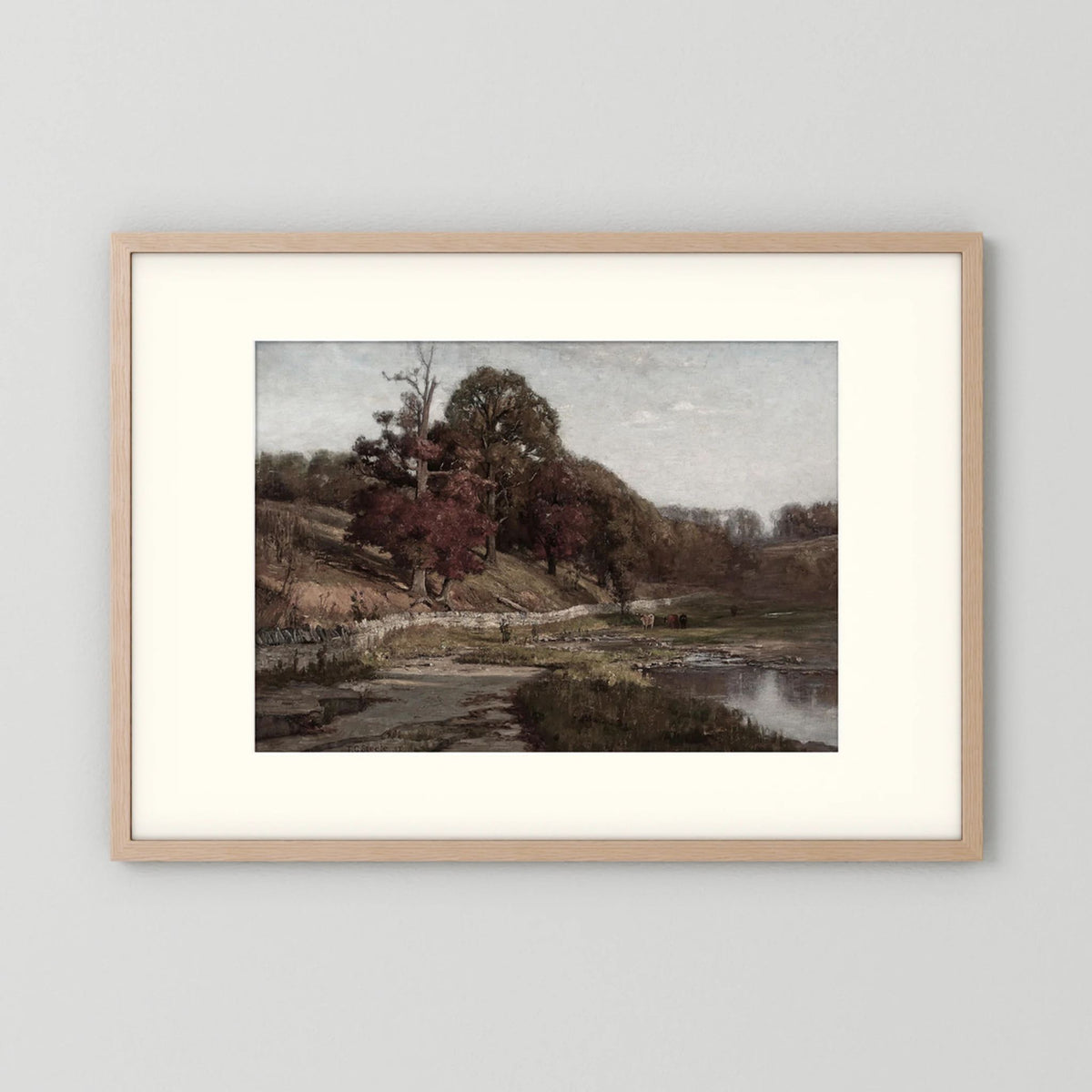 Warm Neutral Landscape Art Print | Serene Earth Tone Artwork for Modern Home Oak Nature Freja