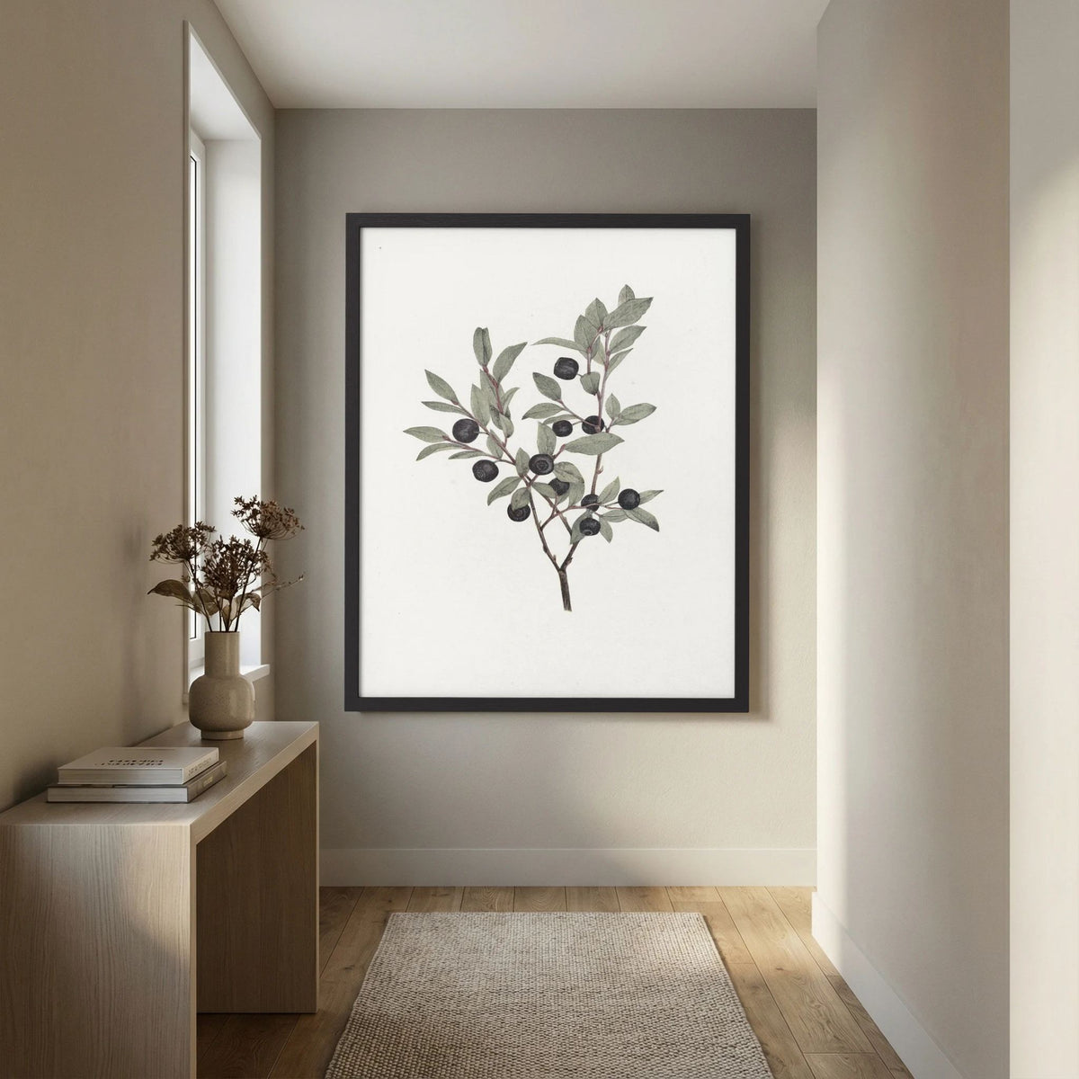 Olive Branch Botanical Study Vintage Wall Art Print
