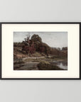 Warm Neutral Landscape Art Print | Serene Earth Tone Artwork for Modern Home Black Wood Freja
