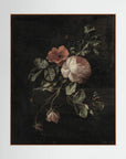 Vintage Floral Canvas Wall Art | Moody Botanical Flower Painting