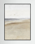 Neutral Coastal Landscape Canvas Wall Art | Serene Beach & Ocean Painting