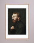 Moody Artist Portrait Vintage Wall Art Print Oak Nature White