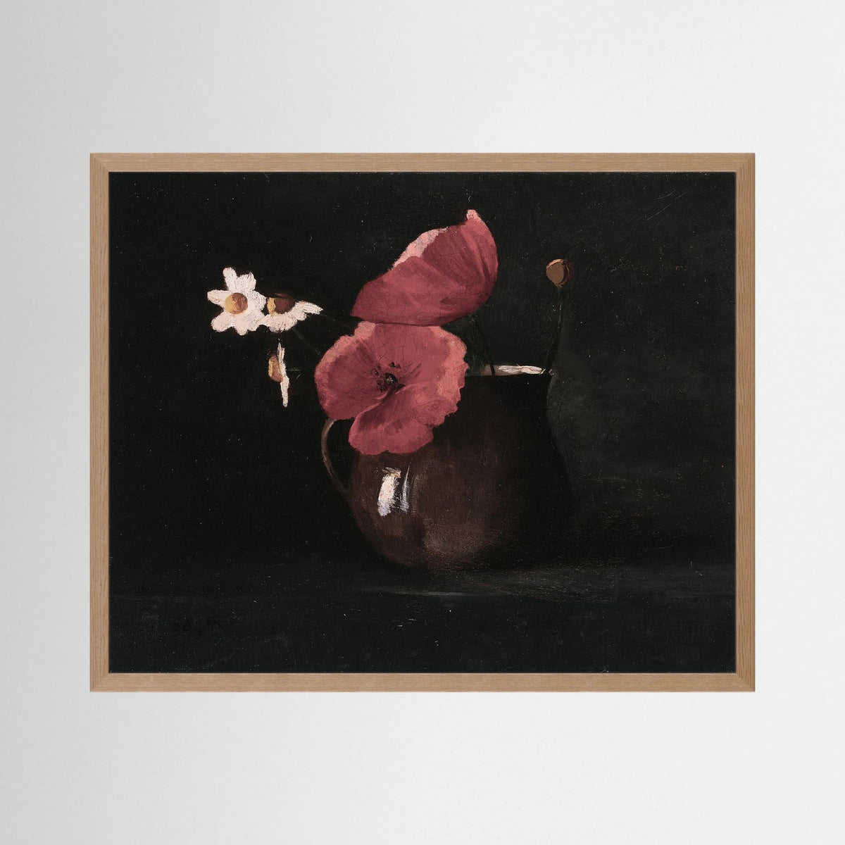 Vintage Red Poppy Still Life Art Print