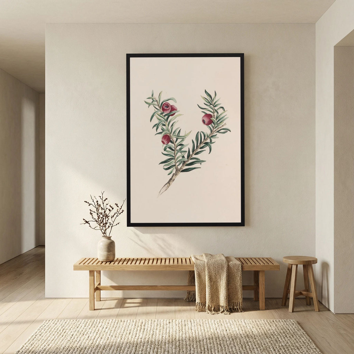 Vintage Red Berry Botanical Art Print