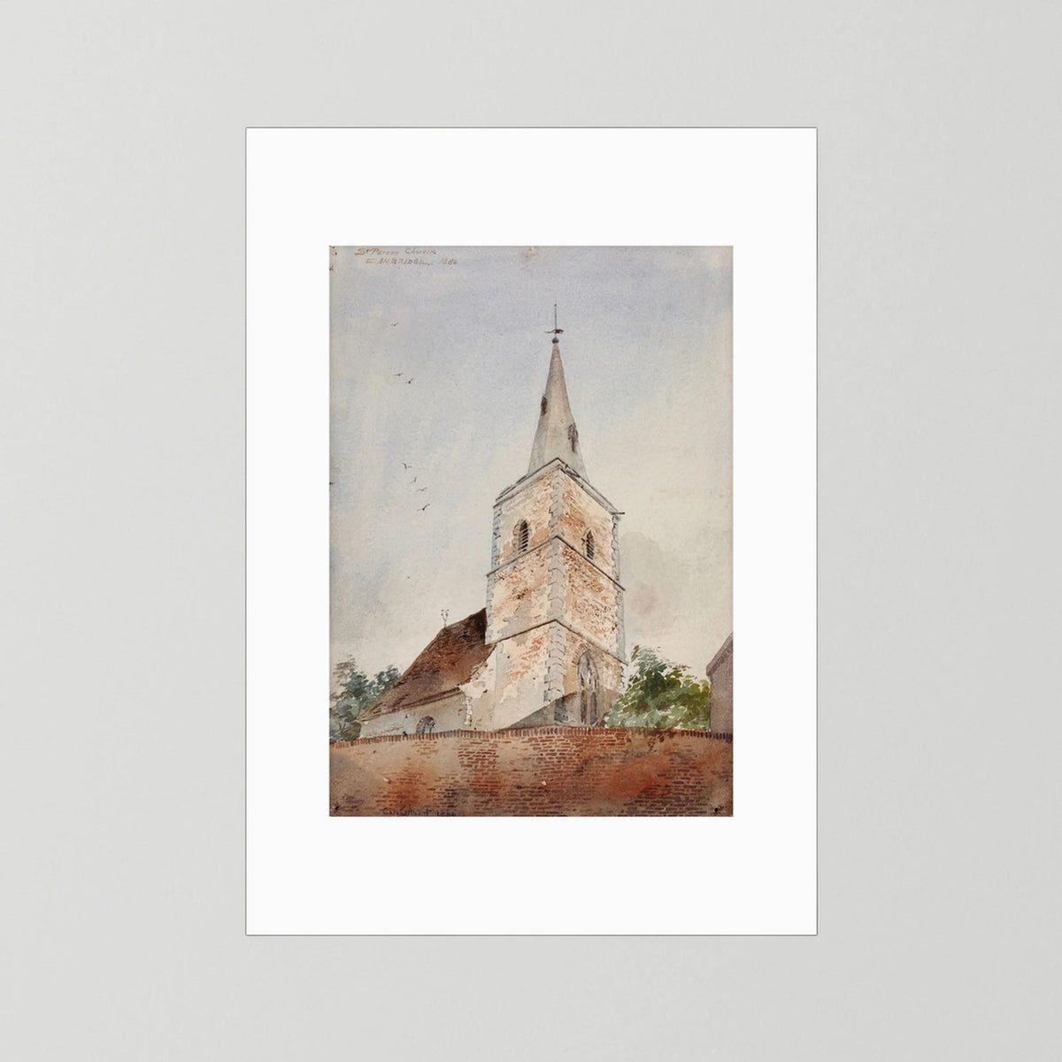 Old World Church Christmas Art Print
