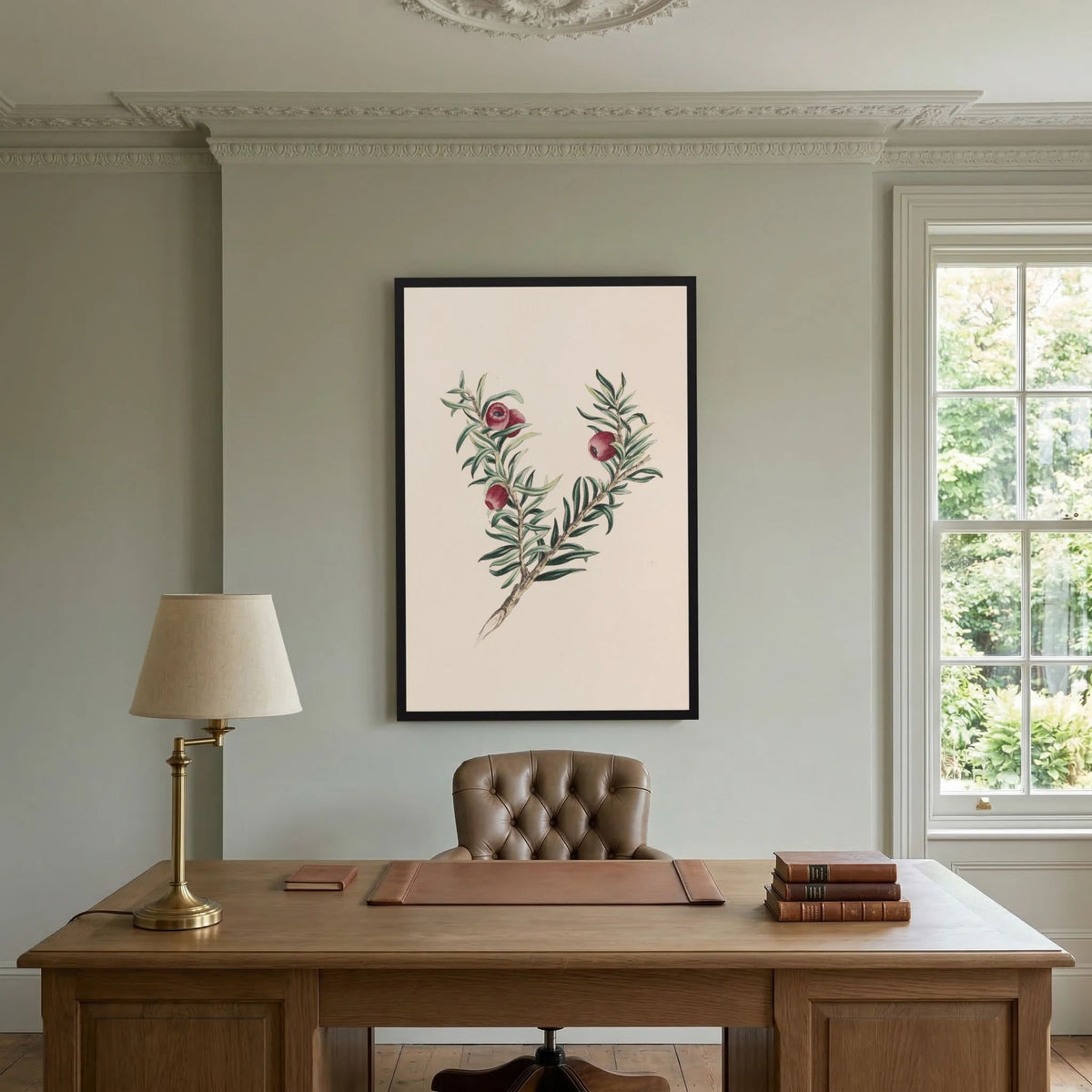 Vintage Red Berry Botanical Art Print