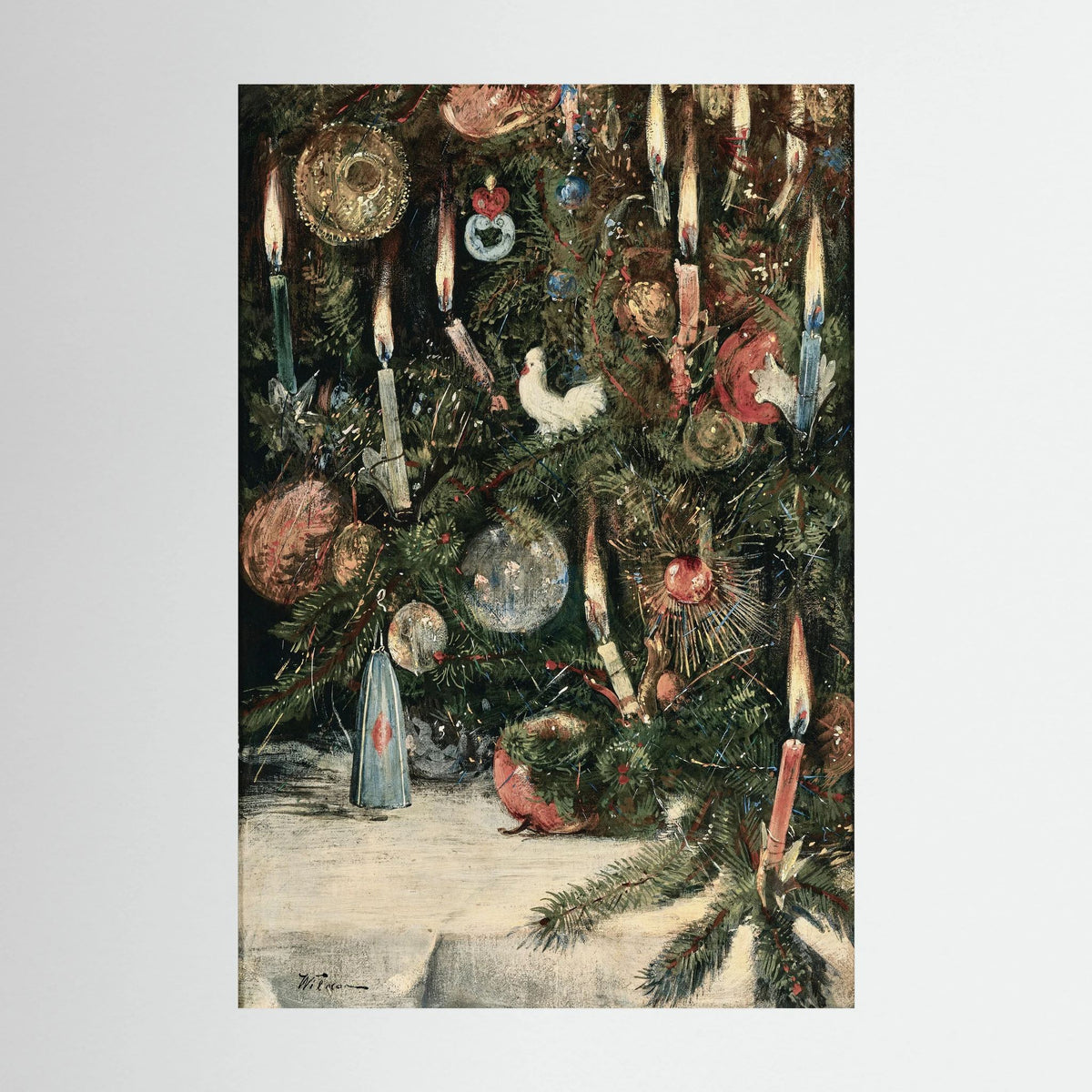 Vintage Christmas Tree Art Print