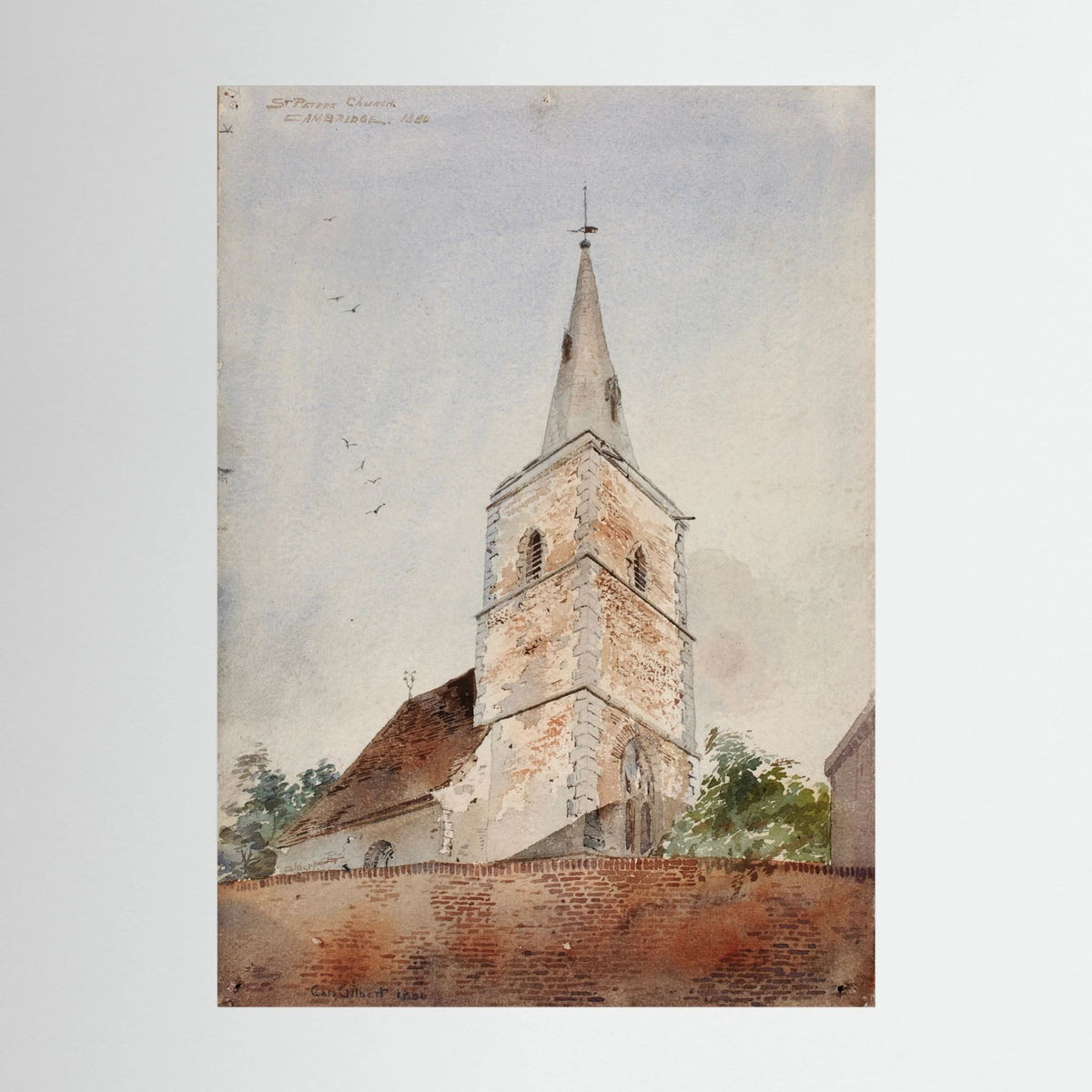 Old World Church Christmas Art Print