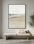 Neutral Coastal Landscape Canvas Wall Art | Serene Beach & Ocean Painting