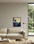 Woman in Blue at the Piano Vintage Wall Art Print