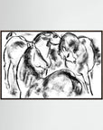 Black & White Horse Sketch Canvas Wall Art | Vintage Equestrian Drawing
