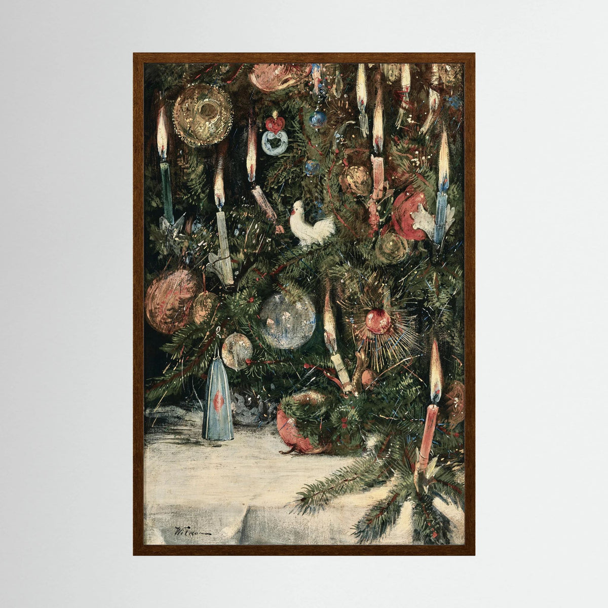 Vintage Christmas Tree Art Print