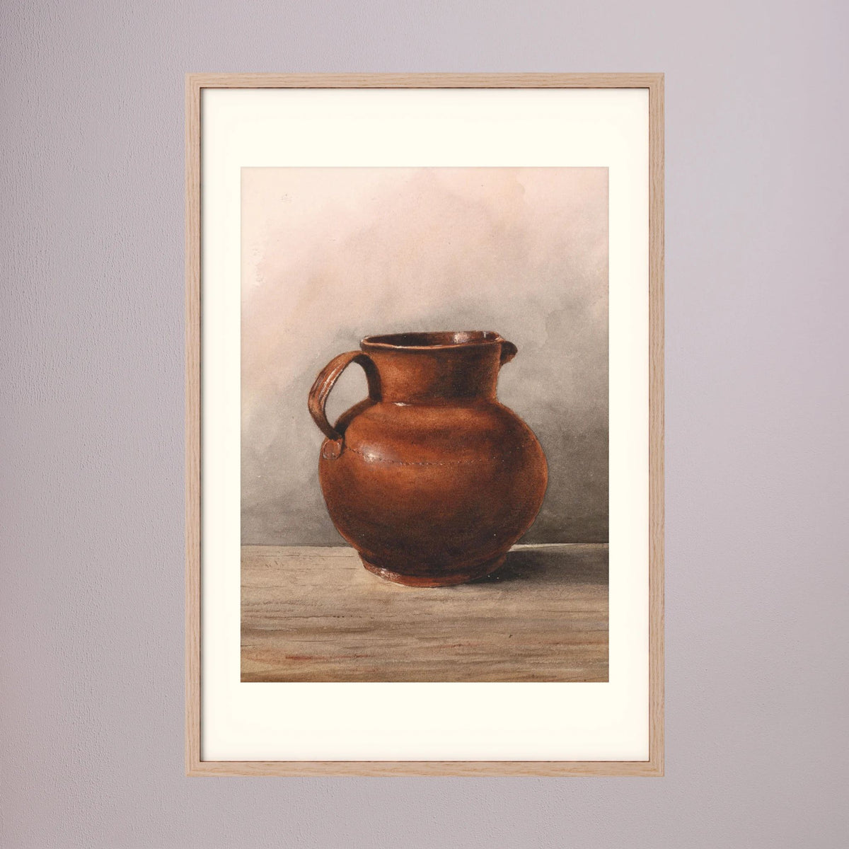 Terracotta Pot Still Life Vintage Wall Art Print Oak Nature Freja