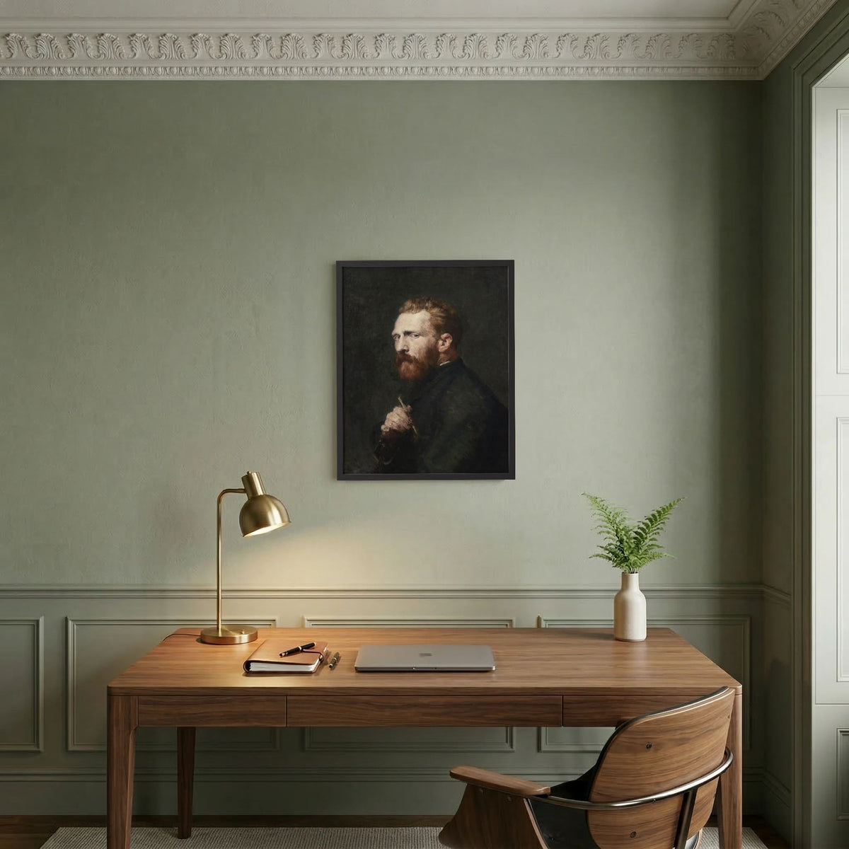 Moody Artist Portrait Vintage Wall Art Print