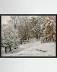 Vintage Snowy Forest Landscape Art Print