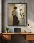Woman at the Window Vintage Wall Art Print