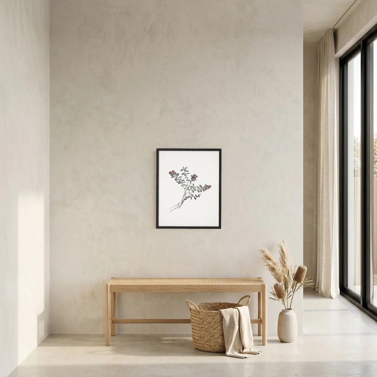 Red Berry Botanical Study Vintage Wall Art Print