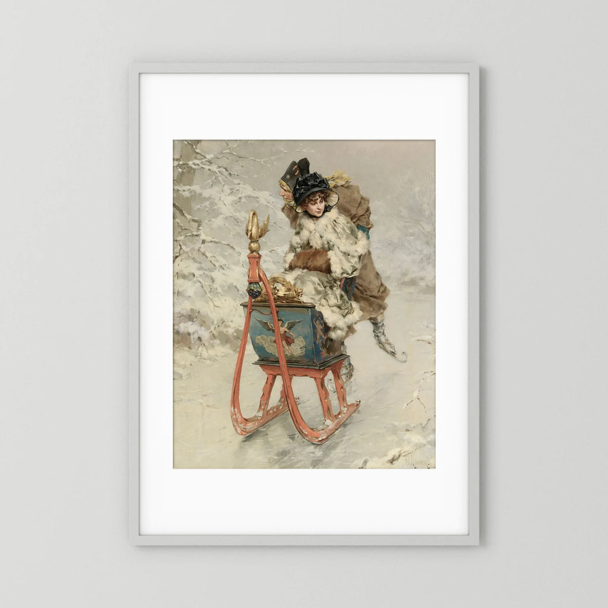 Vintage Winter Sleigh Art Print