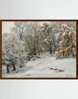 Vintage Snowy Forest Landscape Art Print