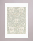 Pale Green Floral Wallpaper Pattern Vintage Wall Art Print No Frame White