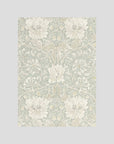 Pale Green Floral Wallpaper Pattern Vintage Wall Art Print No Frame No border