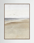 Neutral Coastal Landscape Canvas Wall Art | Serene Beach & Ocean Painting