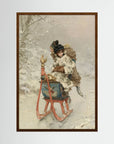 Vintage Winter Sleigh Art Print