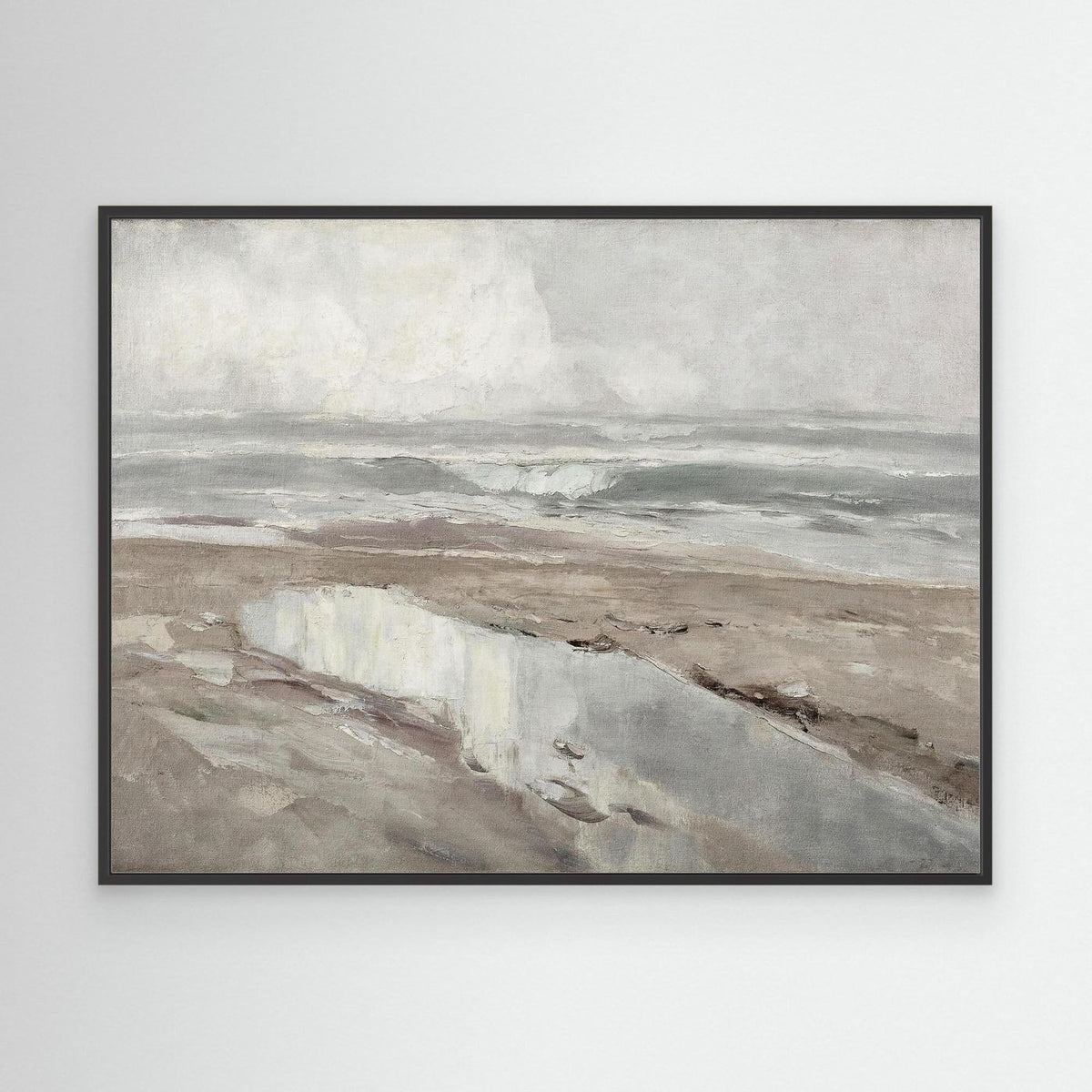 Large Coastal Water Canvas Painting | Beach Landscape Wall Art
