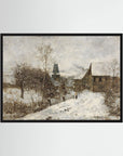 Vintage Snowy Village Art Print