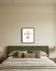 White Wildflower Botanical Study Vintage Wall Art Print
