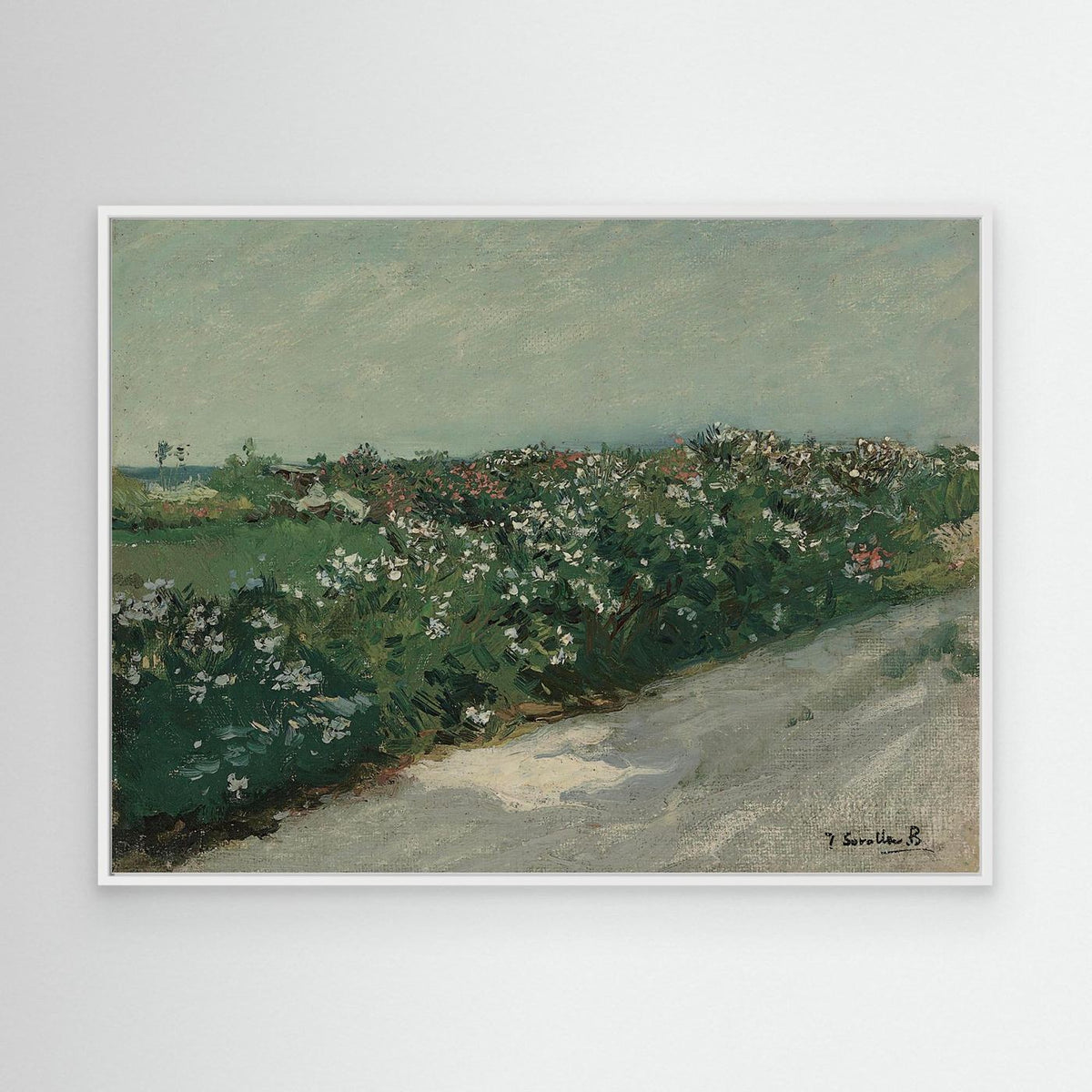 Countryside Road with Flowers | Canvas